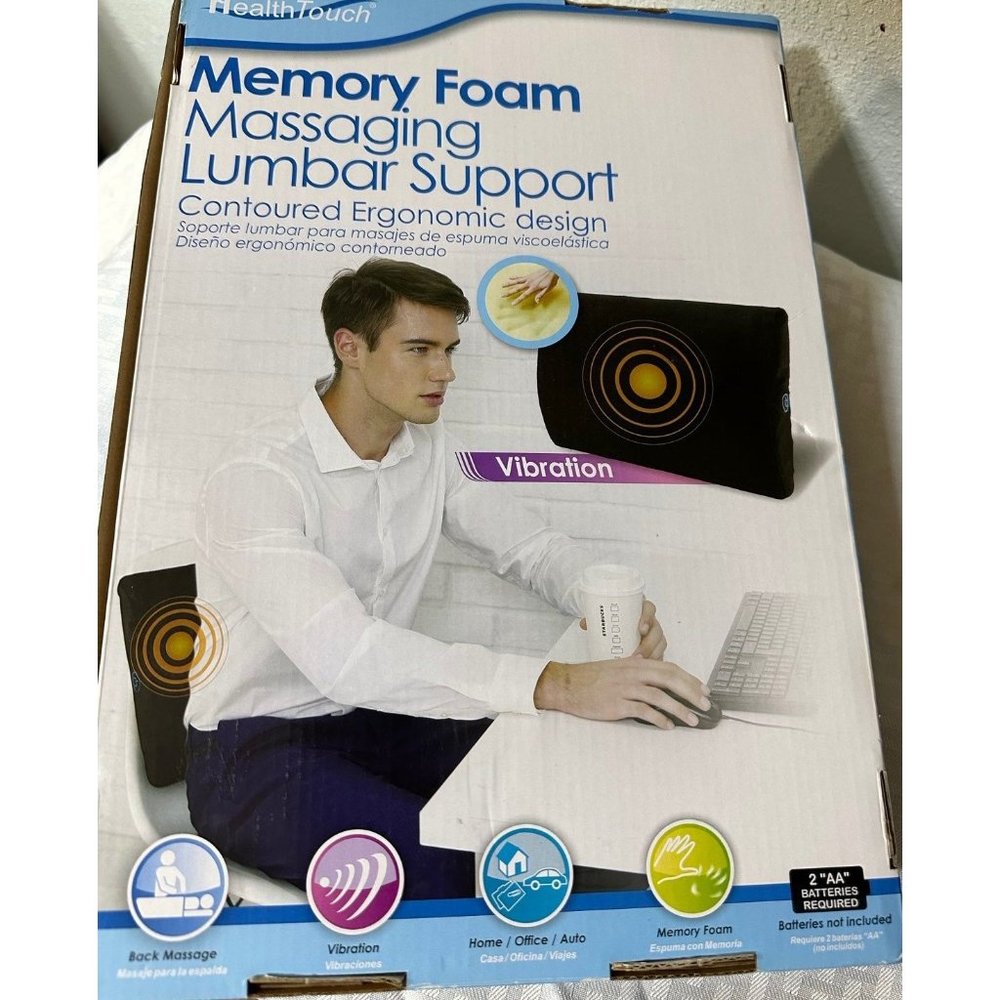 Pillow Memory Foam Massaging Lumbar Support New